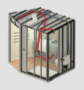 Сборный модуль для ванной комнаты - CUBIK® STEEL - HYDRODISEÑO