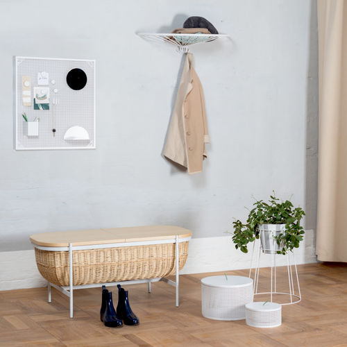 Современная скамейка - WILLOW  - OK DESIGN - из ивы / из металла / для хранения
