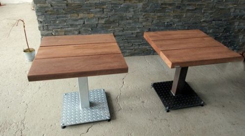 Современный стол для бистро - THORS DESIGN - из дерева / из стали / квадратный