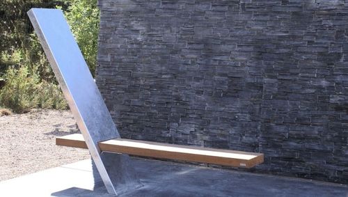 Современная скамейка для сада - V.I.P - THORS DESIGN - из дерева / из металла / со спинкой