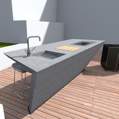 Кухня для наружного применения - Stayconcrete - современная / из бетона / островного типа