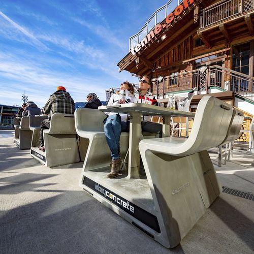 Комплект стол-лавки с подогревом - HOHENHAUS TENNE SCHLADMING  - Stayconcrete - современный / из бетона / модульный