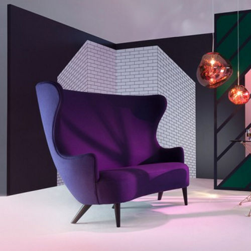 Современный диван - WINGBACK SERIES - Tom Dixon - из ткани / с высокой спинкой / фиолетовый
