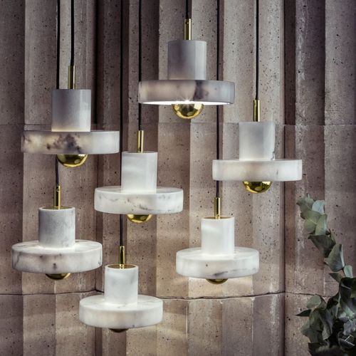 Подвесная лампа - STONE : STP02WEU - Tom Dixon - из мрамора / современная / проводная