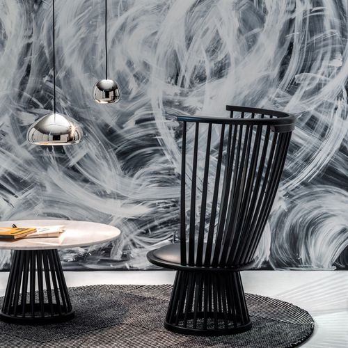 Стилизованный cтул - FAN : FAC01BL/FAC01NA - Tom Dixon - для интерьера / из ясеня / из кожи
