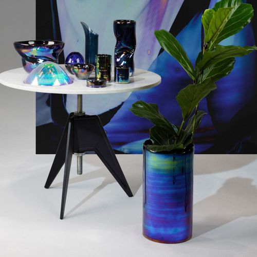 Современная ваза - OIL : OILV01 - Tom Dixon - из стекла / синяя