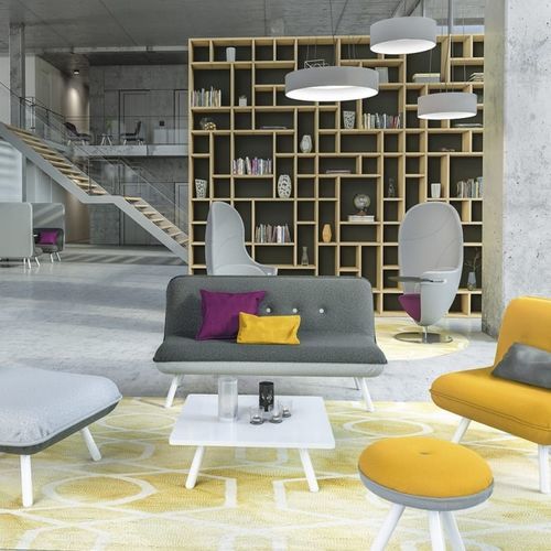 Современная скамейка - NET.WORK.PLACE ORGANIC - König Neurath - из стали / из цельной древесины / из ткани