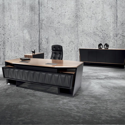 Директорский рабочий стол - TORONTO  - SOLENNE OFFICE FURNITURE - современный / из дерева / из кожи