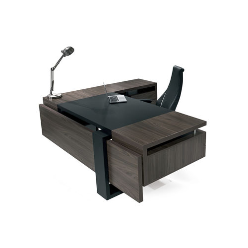 Директорский рабочий стол - FLAT  - SOLENNE OFFICE FURNITURE - современный / из дерева / со встроенным ящиком