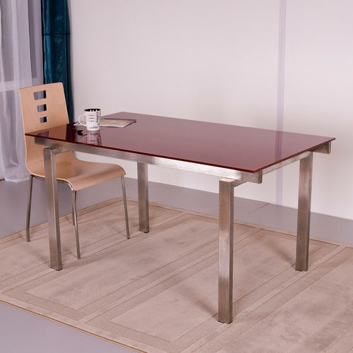Современный обеденный стол - ORLANDO - KODRETA furniture, s.r.o. - из металла / из матовой нержавеющей стали / из венге