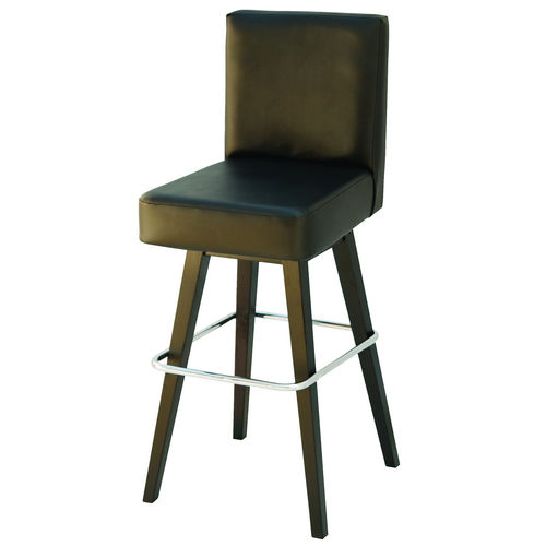 Современный барный стул - ROYAL  - KODRETA furniture, s.r.o. - для интерьера / из кожи / с основанием из древесины