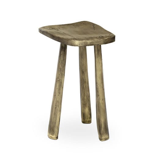 Современный табурет - DOLMEN - BRABBU DESIGN FORCES - из металла / с основанием из латуни / 3 ножки