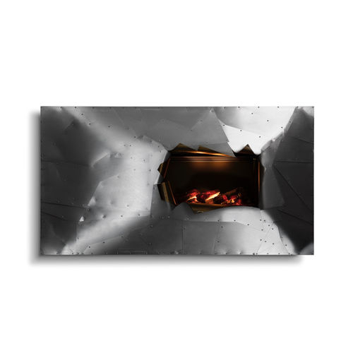 Электрический камин - ERUPTION - BRABBU DESIGN FORCES - настенный / Односторонний / с открытой топкой