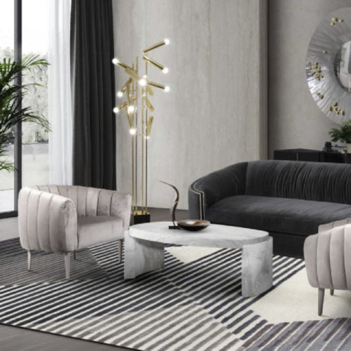 Современный журнальный столик - TACCA  - BRABBU DESIGN FORCES - из мрамора / с основанием из мрамора / овальный