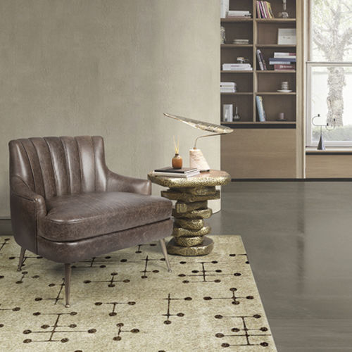Современный вспомогательный столик - LATZA - BRABBU DESIGN FORCES - из орехового дерева / из фанерованной древесины / из палисандра