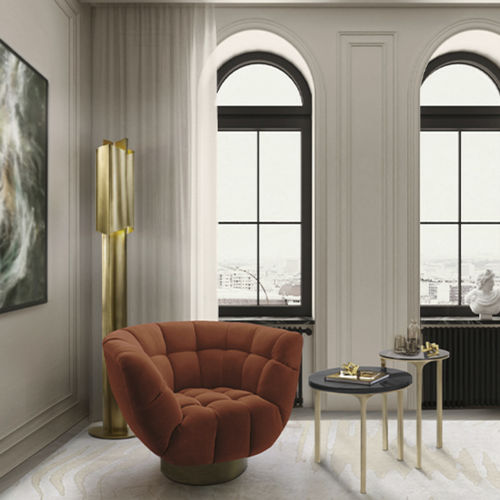 Современный вспомогательный столик - LURAY - BRABBU DESIGN FORCES - из фанерованной древесины / из палисандра / из стекла