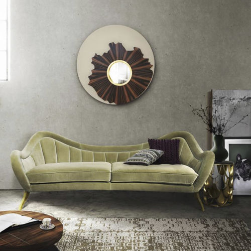 Настенное зеркало для ванной комнаты - IRIS - BRABBU DESIGN FORCES - современное / круглое / из дерева