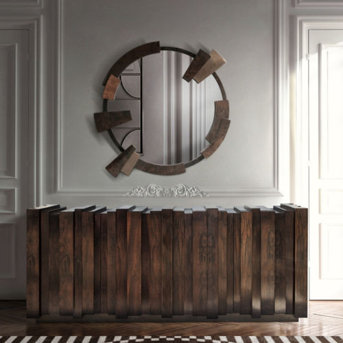 Настенное зеркало для ванной комнаты - KAAMOS - BRABBU DESIGN FORCES - современное / круглое / из латуни