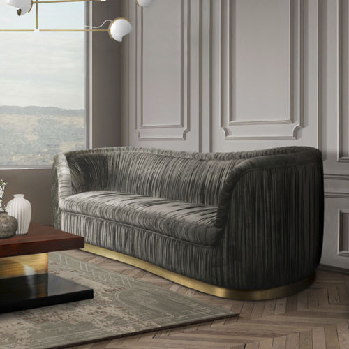 Современный диван - DAKOTA - BRABBU DESIGN FORCES - из бархата / с подлокотниками / на заказ