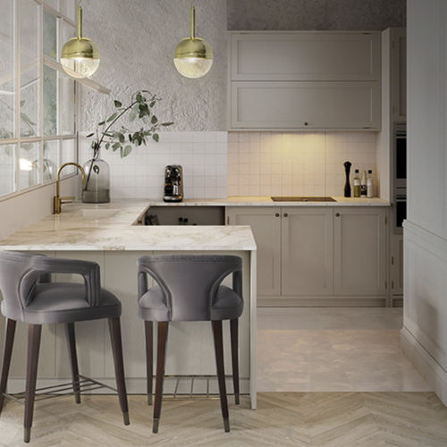 Классический барный стул - KAROO COUNTER - BRABBU DESIGN FORCES - для интерьера / из хлопка / с основанием из древесины