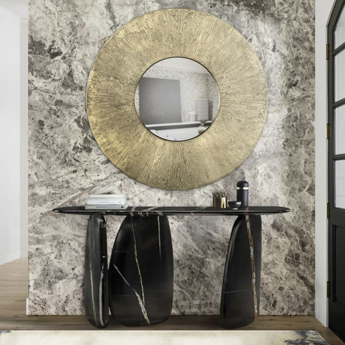 Современный стол-консоль - ARDARA II - BRABBU DESIGN FORCES - из мрамора / с основанием из мрамора / овальный