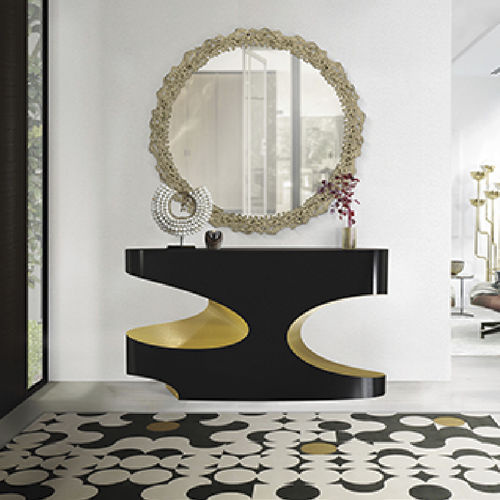 Современный стол-консоль - BRYCE II  - BRABBU DESIGN FORCES - из лакированной древесины / из позолоченного дерева с золотым листом / с основанием из древесины