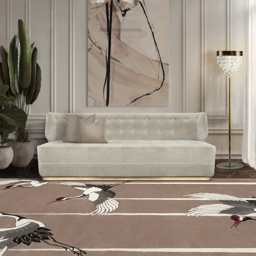 Современный ковер - Heron - BRABBU DESIGN FORCES - с рисунком животных / из шелка / прямоугольный