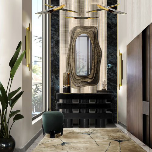 Настенное зеркало - KUMI - BRABBU DESIGN FORCES - современное / из латуни / позолоченное