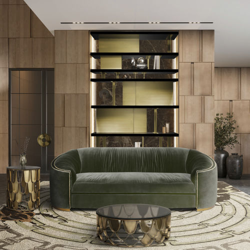 Современный книжный шкаф - LALLAN - BRABBU DESIGN FORCES - из полированной латуни / из позолоченной латуни / черный