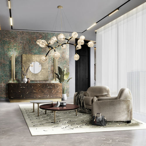Современный журнальный столик - LURAY - BRABBU DESIGN FORCES - из стекла / из фанерованной древесины / из палисандра