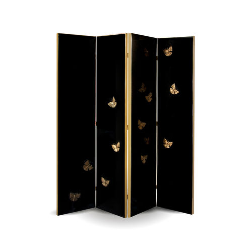 Современная ширма - EUPHORIA BLACK LACQUER METAL FRAME - KOKET Love Happens - из лакированной древесины / из полированной нержавеющей стали / на заказ