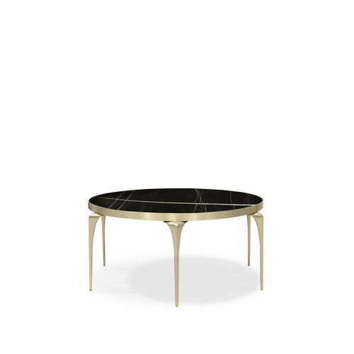 Современный журнальный столик - RITA SAHARA NOIR MARBLE - KOKET Love Happens - из мрамора / с основанием из латуни / круглый