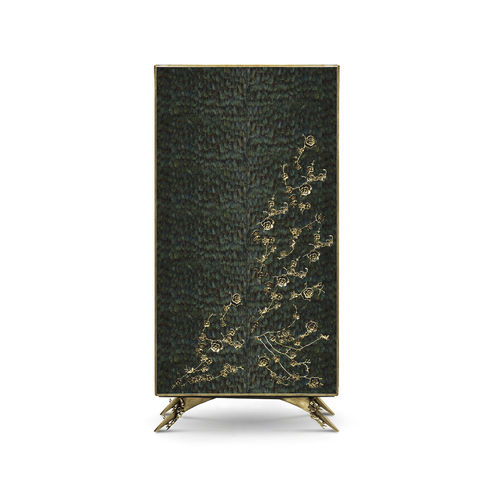 Современный шкаф для одежды - SPELLBOUND PEACOCK FEATHER - KOKET Love Happens - из блестящей лакированной древесины / из латуни / из перьев