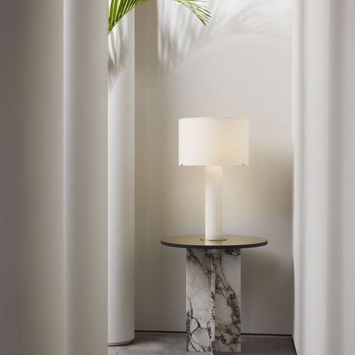 Настольная лампа - IMPERIAL LINEN - cto lighting - из опалового стекла / из льна / современная