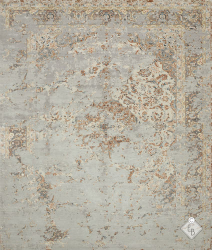 Традиционный ковер - BAHRAM ORANGE BEIGE - Edition Bougainville - с рисунком / из шерсти / из шелка