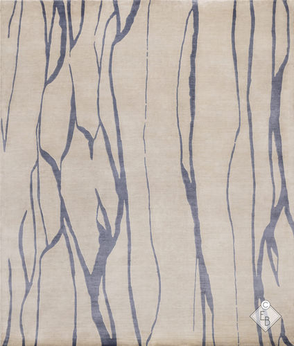 Ковер из шелка - OLEA NAVY - Edition Bougainville - современный / с рисунком / из ПЭТФ