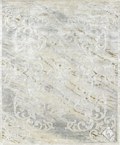 Ковер из шелка - BOYCEAU MARBLE BRASS - Edition Bougainville - традиционный / с рисунком / из ПЭТФ