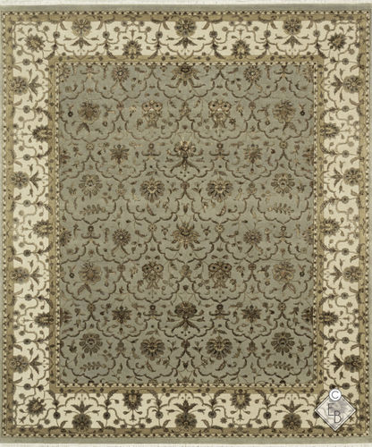 Традиционный ковер - MARYAM BLUE IVORY - Edition Bougainville - в цветочек / из шерсти / из шелка