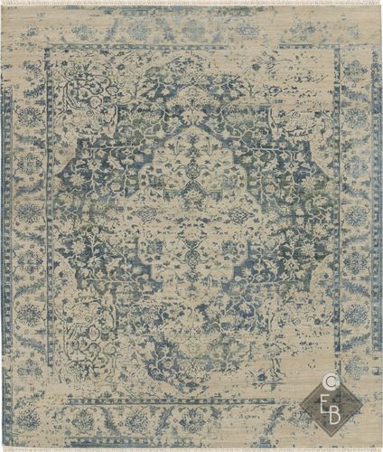Традиционный ковер - TEHRANI BLUE BEIGE - Edition Bougainville - восточный мотив / из шерсти / из шелка