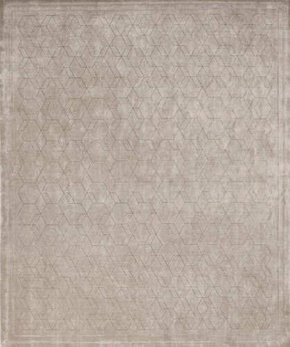 Современный ковер - LA ROMA LATTE - Edition Bougainville - геометрический / из шерсти / из шелка