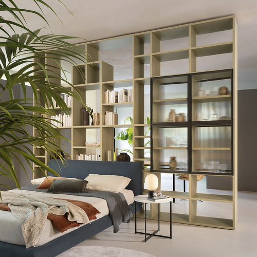 Модульный книжный шкаф - FREESPACE SM2501 - ZALF spa - современный / из меламина / из стекла
