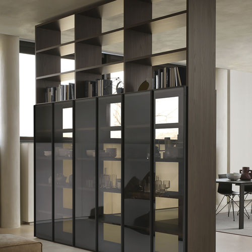 Модульный книжный шкаф - FREESPACE SM2200 - ZALF spa - современный / из меламина / из стекла