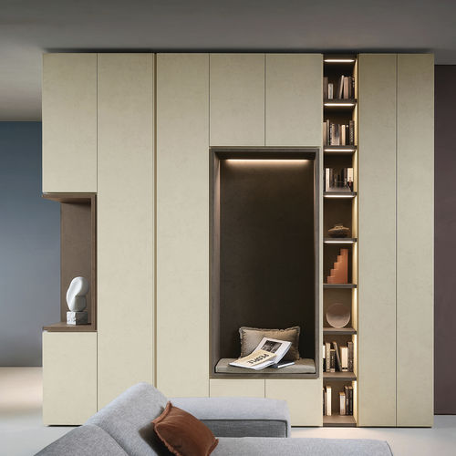 Модульный книжный шкаф - FREESPACE SM2503 - ZALF spa - угловой / современный / из меламина