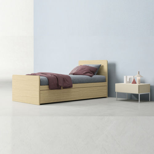 Односпальная кровать - RADIUS - ZALF spa - современная / с изголовьем / из меламина