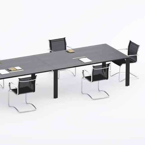 Современный стол для собраний - SM2581 - ZALF spa - из дерева / с основанием из металла / прямоугольный