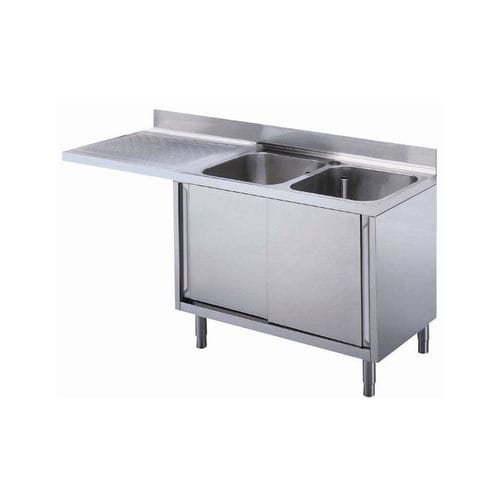 Кухонная раковина 2 чаши - 132930 - ZANUSSI PROFESSIONAL - с сушкой / из нержавеющей стали / отдельностоящая