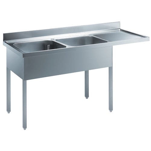 Кухонная раковина 2 чаши - 132938 - ZANUSSI PROFESSIONAL - с сушкой / из нержавеющей стали / отдельностоящая