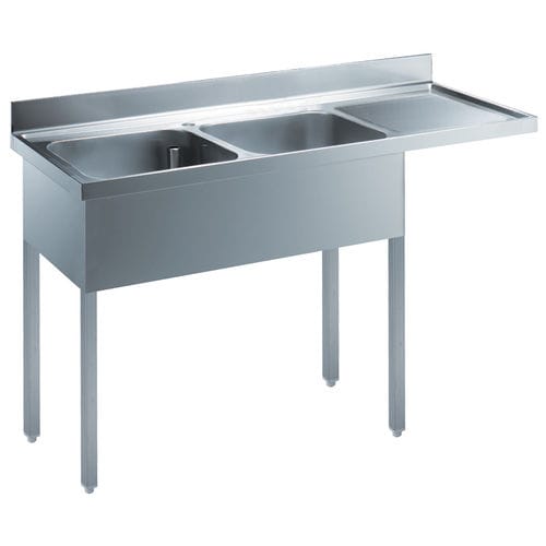 Кухонная раковина 2 чаши - 133195 - ZANUSSI PROFESSIONAL - с сушкой / из нержавеющей стали / отдельностоящая