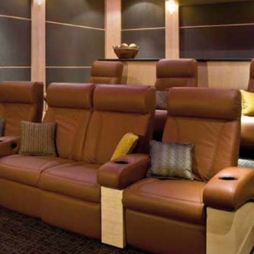 Кресло для кинотеатра из кожи - VOTRE CINEMA - домашний кинотеатр / для бытового использования / коричневое