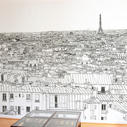 Современный обои - papier peint vue de paris panoramique - Ohmywall - панорамный / городской мотив / сцены из жизни